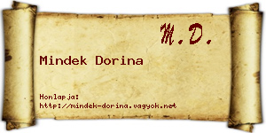 Mindek Dorina névjegykártya